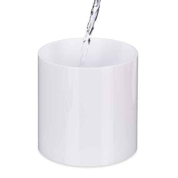 Relaxdays Wattestäbchen Aufbewahrung im 3er Set, Wattepadhalter, mit Deckel, pflegeleicht, Acryl & Bambus, Natur-weiß 10026558_873