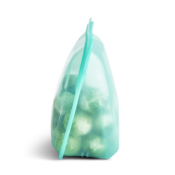 Stasher Bag Premium Silikonbeutel wiederverwendbar für Lebensmittel, Stand Up Mid Bag, Aqua, Dauerhaft, Backofen, spülmaschinen & gefriersicher, Umweltfreundlich, Lunch-Tasche, Leckagefrei, 1656ml