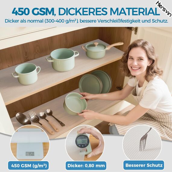 Hersvin Schubladenmatte 60cmx300cm Schubladeneinlage Eva Schrankpapier Nicht Klebende Wasserfest Unterlage Teppich für Küchenschränke Regalschrank (Transparent Punkt)