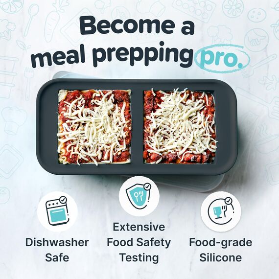 Souper Cubes Extra großes Silikon-Gefriertablett für 2 Tassen mit Deckel, 2 Stück – ergibt 4 perfekte Portionen für 2 Tassen – Einfrieren von Suppe, Eintopf, 2 Stück, mit Deckel)