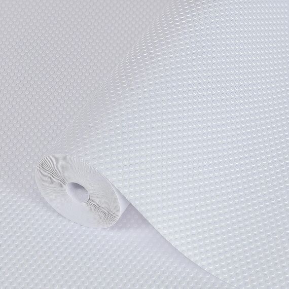 Hersvin Schubladenmatte 40cmx450cm Schubladeneinlage Eva Schrankpapier Nicht Klebende Wasserfest Unterlage Teppich für Küchenschränke Regalschrank (Weiß Punkt)