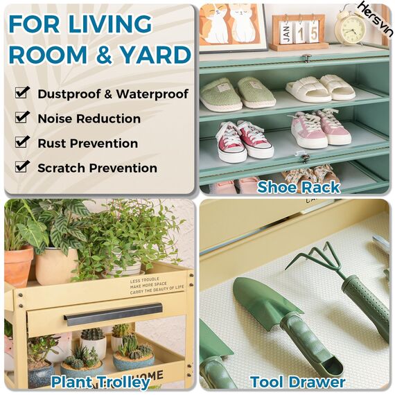 Hersvin Regaleinlage, 61 cmx50 cm, Nicht klebend, Eva, für Küchenschrank, Schrank, Abdeckung, Untertischmatte, waschbar, Kühlschrank-Auskleidungspapier für Zuhause und Büro (transparent/gepunktet)