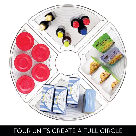 iDesign 62630EU Lazy Susan Schrank-Behälter 1/4, Durchsichtig, Farblos