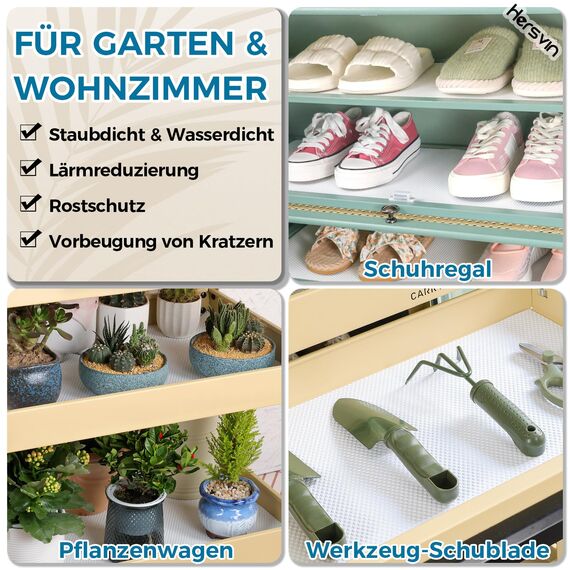 Hersvin Schubladenmatte 40cmx450cm Schubladeneinlage Eva Schrankpapier Nicht Klebende Wasserfest Unterlage Teppich für Küchenschränke Regalschrank (Weiß Punkt)