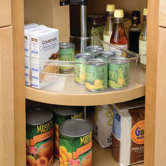 iDesign 62630EU Lazy Susan Schrank-Behälter 1/4, Durchsichtig, Farblos