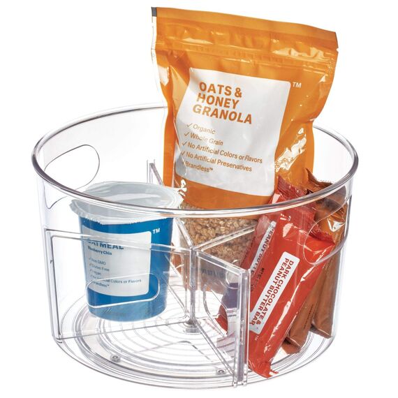 iDesign Linus Drehteller-Organizer aus BPA-freiem Kunststoff mit herausnehmbaren Trennwänden, Spinner