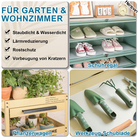 Hersvin Schubladenmatte 44.5cmx500cm Schubladeneinlage Eva Schrankpapier Nicht Klebende Wasserfest Unterlage Teppich für Küchenschränke Regalschrank (Transparent Punkt)