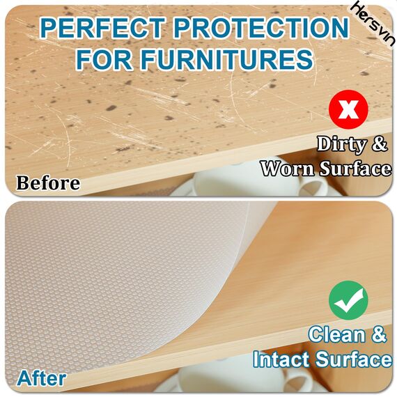 Hersvin Schubladenmatte (Übergröße) 60cmx150cm Schrankpapier Schubladeneinlage Eva Wasserfest Nicht Klebende Unterlage Teppich für Küchenschränke (Transparent/Punkt)