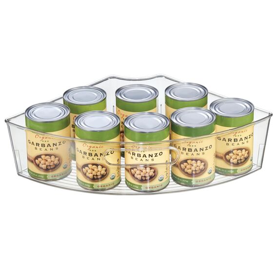 iDesign 62630EU Lazy Susan Schrank-Behälter 1/4, Durchsichtig, Farblos