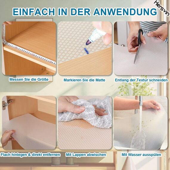 Hersvin Schubladenmatte 3 Stücke 44.5cmx150cm Schubladeneinlage Eva Schrankpapier Nicht Klebende Wasserfest Unterlage Teppich für Küchenschränke Regalschrank (Transparent Punkt)
