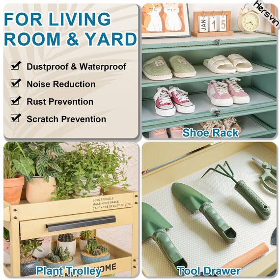 Hersvin Schubladenmatte (Übergröße) 60cmx150cmx2 Stücke Schrankpapier Schubladeneinlage Eva Wasserfest Nicht Klebende Unterlage Teppich für Küchenschränke(Transparent/Punkt)