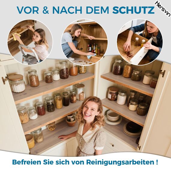 Hersvin Schubladenmatte 60cmx300cm Schubladeneinlage Eva Schrankpapier Nicht Klebende Wasserfest Unterlage Teppich für Küchenschränke Regalschrank (Transparent Punkt)