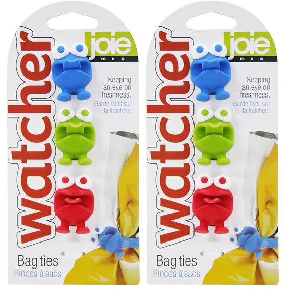 Joie Verschlussbänder Frosch Set 3-teiliger aus Kunststoff, Farbe: Mehrfarben, Maße: 15x9 cm, 49505 (Packung mit 2)