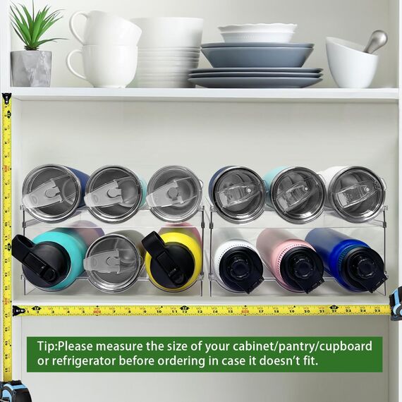 Spaclear 2 Stück Flaschenregal Stapelbar, Kunststoff Flaschenhalter für Kühlschrank, Schrank, Küchen Organizer Aufbewahrung & Organisation, Wein Trinkflasche Flaschen Kitchen Küchenschrank Storage