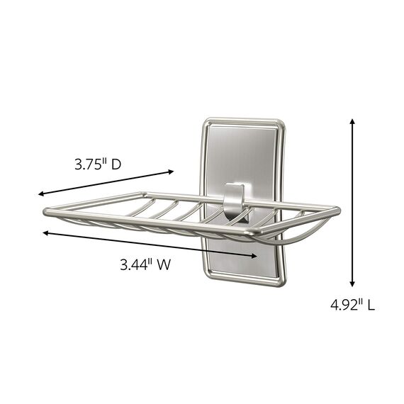 Command BATH34-SN-ES Soap Dish, Satin Nickel, 1-Soap Dish, 2-Medium Water-Resistant Strips by Command