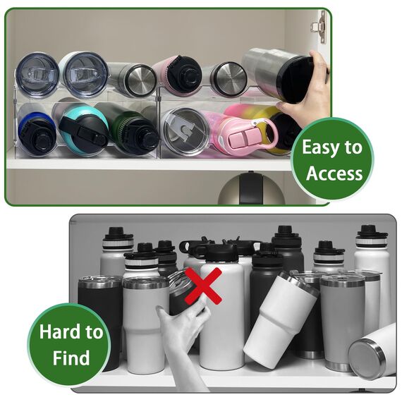 Spaclear 2 Stück Flaschenregal Stapelbar, Kunststoff Flaschenhalter für Kühlschrank, Schrank, Küchen Organizer Aufbewahrung & Organisation, Wein Trinkflasche Flaschen Kitchen Küchenschrank Storage