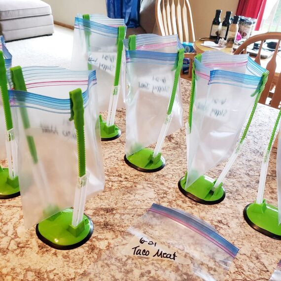 Ruibo Baggy Rack Halter für Lebensmittelzubereitungstasche/Kunststoff-Gefrierbeutel/Druckverschlussbeutelhalter, Ständer, Mahlzeitenplanung/Vorbereitungsbeutelhalter, 8 Stück