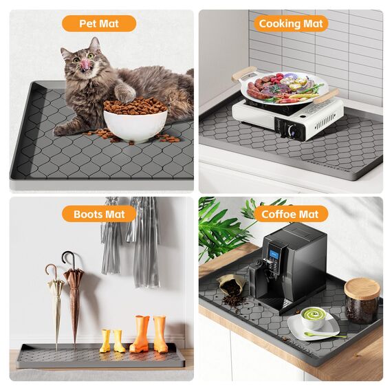 Winisok Silikon-Unterbeckenmatte, 78,7 x 48,3 cm, Küchenutensilien und Gadgets, Regaleinlage und Schrankschutz, Organizer und Aufbewahrung, wasserdichtes Badezimmer-Tablett