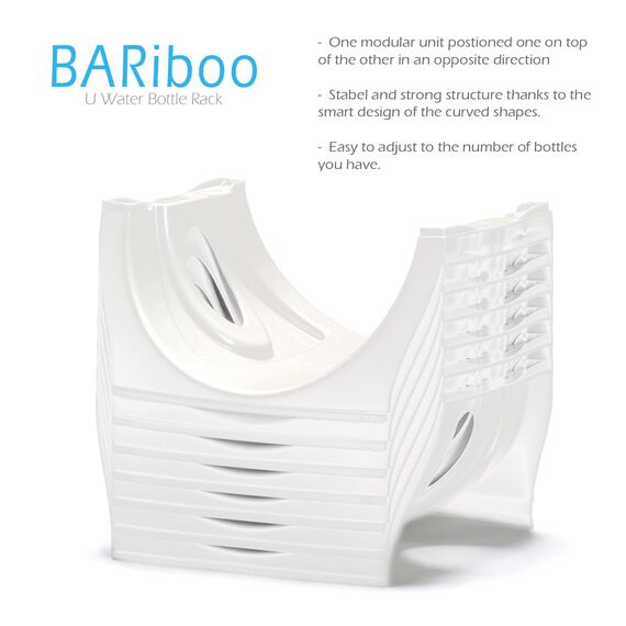 Stapelbares Wasserflaschen-Aufbewahrungsregal, beste Wasserkrüge, 1,8 l, Krughalter für Küche, Schrank und Büro, verstärktes Polypropylen (Weiß, 4 ohne Regal)