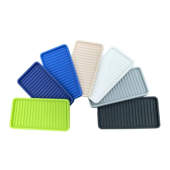 Happitasa Silikon-Küchenspüle-Organizer, Schwammhalter und Arbeitsplattenschutz, gerade Linien, 25,4 x 13,3 cm