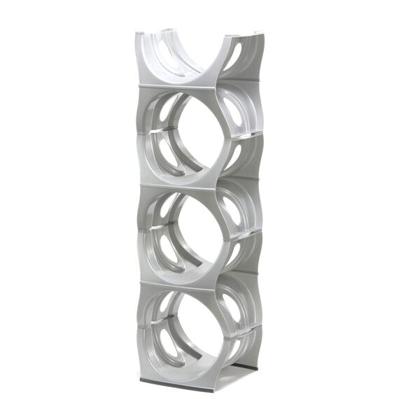 Bariboo Stapelbares Wasserflaschen-Aufbewahrungsregal, beste Wasserkrüge, 1,8 l, Krughalter für Küche, Schrank und Büro, verstärktes Polypropylen (Silber, 4 ohne Regal)