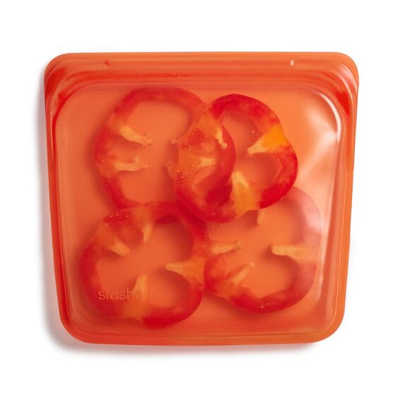 Stasher Lebensmittelbeutel aus wiederverwendbarem Silikon Citrus Sandwich zitrusgelb