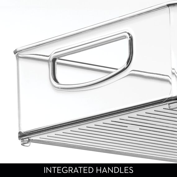 InterDesign iDesign Stapelbare Kunststoffbehälter mit Griffen, Aufbewahrungsbehälter für die Organisation der Küche, transparent, 4 Stück