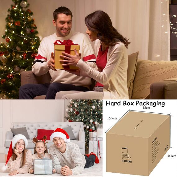 Tecbeauty Großer Qtips Halter – 2 Gitter separater Wattestäbchenspender Badezimmer Organizer Behälter mit Scharnierdeckel für Wattebälle, Wattepads, Blau