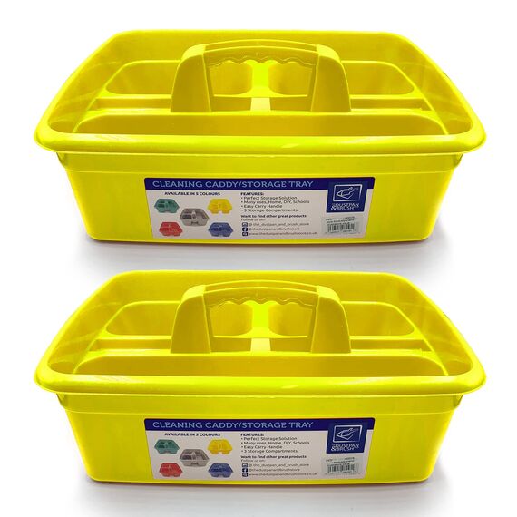 Aufbewahrungskorb mit Griff, ideal unter der Küchenspüle, für Reinigungsmittel, als Werzeugaufbewahrung Gelb 2er-Pack