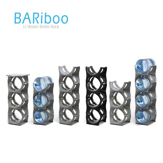 Bariboo Stapelbares Wasserflaschen-Aufbewahrungsregal, beste Wasserkrüge, 1,8 l, Krughalter für Küche, Schrank und Büro, verstärktes Polypropylen (Blau, 3 Plus Regal)