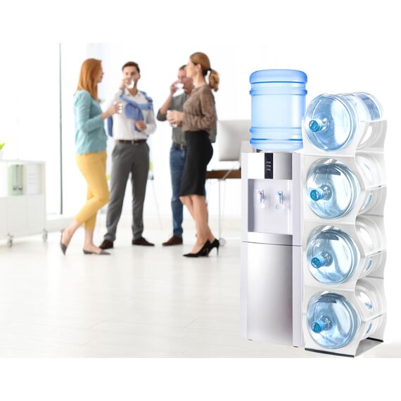 Stapelbares Wasserflaschen-Aufbewahrungsregal, beste Wasserkrüge, 1,8 l, Krughalter für Küche, Schrank und Büro, verstärktes Polypropylen (Weiß, 4 ohne Regal)