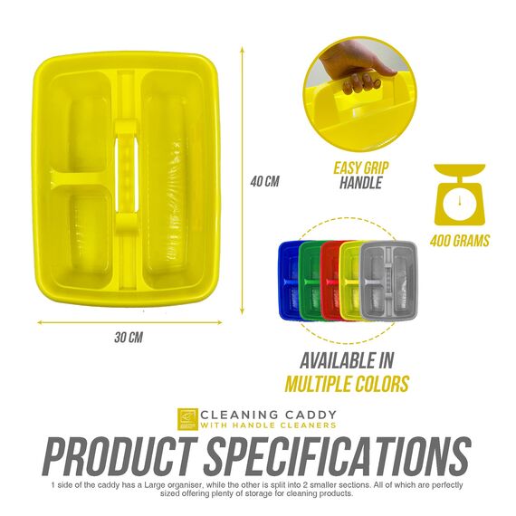 Aufbewahrungskorb mit Griff, ideal unter der Küchenspüle, für Reinigungsmittel, als Werzeugaufbewahrung Gelb 2er-Pack