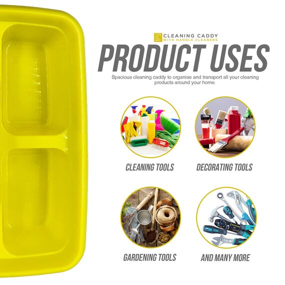 Aufbewahrungskorb mit Griff, ideal unter der Küchenspüle, für Reinigungsmittel, als Werzeugaufbewahrung Gelb 2er-Pack
