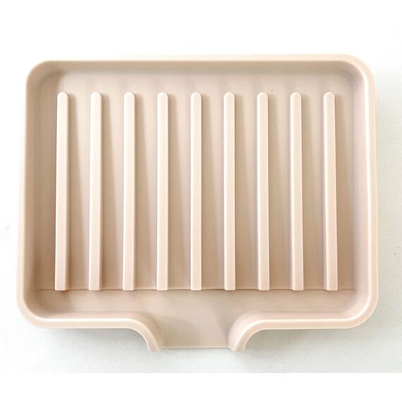 Happitasa Silikon-Seifenschale und Schwammhalter mit Abfluss-Chute, 2 Stück (Sand-Dollar, 13 x 10 cm)