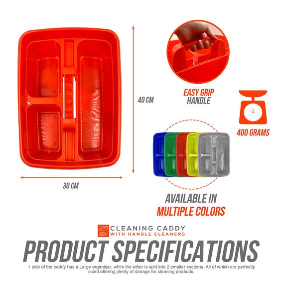 Aufbewahrungskorb mit Griff, ideal unter der Küchenspüle, für Reinigungsmittel, als Werzeugaufbewahrung Rot, 2 Stück