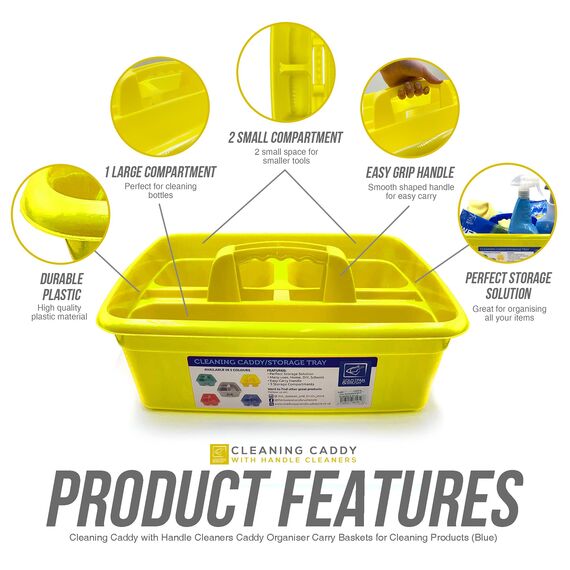 Aufbewahrungskorb mit Griff, ideal unter der Küchenspüle, für Reinigungsmittel, als Werzeugaufbewahrung Gelb 2er-Pack