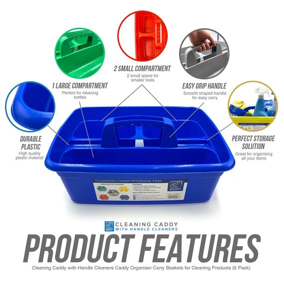 Aufbewahrungskorb mit Griff, ideal unter der Küchenspüle, für Reinigungsmittel, als Werzeugaufbewahrung Mehrfarbig, 5er-Pack