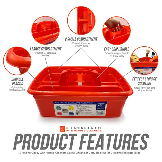 Aufbewahrungskorb mit Griff, ideal unter der Küchenspüle, für Reinigungsmittel, als Werzeugaufbewahrung Rot, 2 Stück