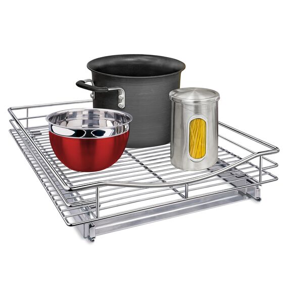 LYNK PROFESSIONAL Slide Out Chrome Cabinet Organizer – ausziehbares Regal unter dem Schrank, Metall, 17" W x 18" D