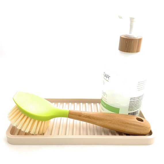 Happitasa Silikon-Küchenspüle-Organizer, Schwammhalter und Arbeitsplattenschutz, gerade Linien, 25,4 x 13,3 cm