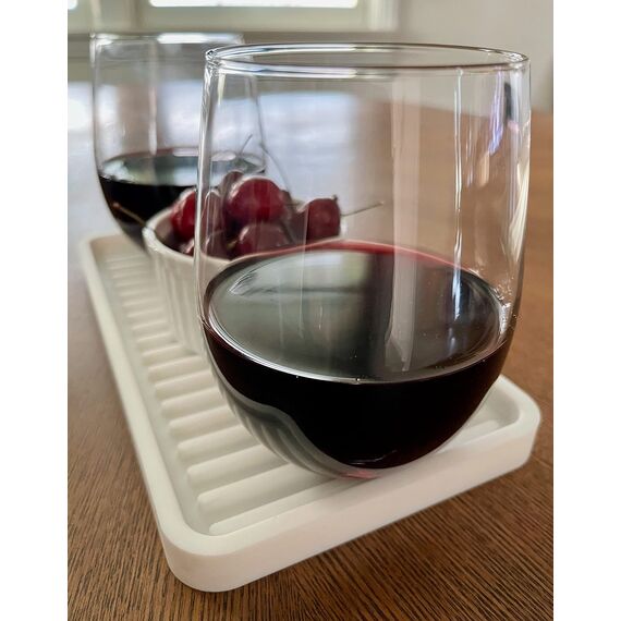 Happitasa Silikon-Küchenspüle-Organizer, Schwammhalter und Arbeitsplattenschutz, gerade Linien, 25,4 x 13,3 cm