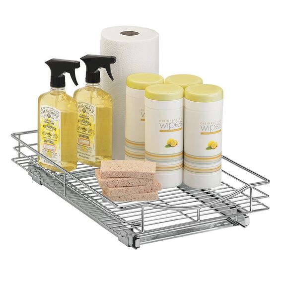 Lynk Professional Ausziehbares Regal unter dem Schrank, Metall, Chrom, 27,9 x 45,7 cm (B x T)