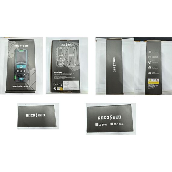 Laser-Entferungsmesser 100M,RockSeed Digitaler Lasermessgerät mit 2 Blasenebenen,Tragbarer Lasermessgerät M/In/Ft Einheit Hintergrundbeleuchtetes LCD zur Messung Entfernung/Fläche/Volumen/Pythagorean