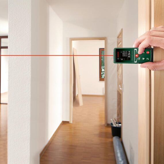 Bosch Laserentfernungsmesser UniversalDistance 30 (Distanz bis 30m präzise messen, Messfunktionen, Speicherfunktion, im Karton)