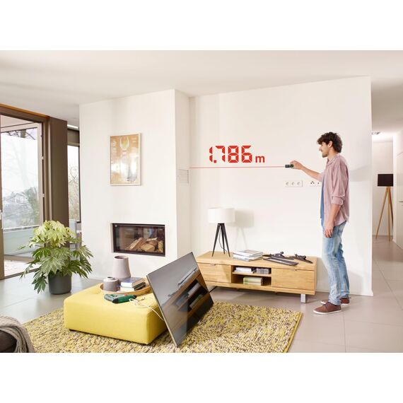 Bosch Laser-Entfernungsmesser EasyDistance 20 (einfache und präzise Messung bis 20 m, Hosentaschenformat, EIN-Tasten-Steuerung, in E-Commerce-Karton)