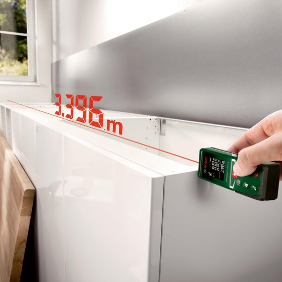 Bosch Laserentfernungsmesser UniversalDistance 30 (Distanz bis 30m präzise messen, Messfunktionen, Speicherfunktion, im Karton)