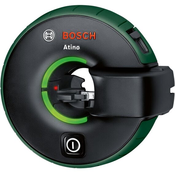 Bosch All-in-One-Linienlaser Atino der 2. Generation, abnehmbares und feststellbares Maßband (horizontale oder vertikale Ausrichtung, Befestigung an rauen und glatten Oberflächen, E-Commerce Karton)