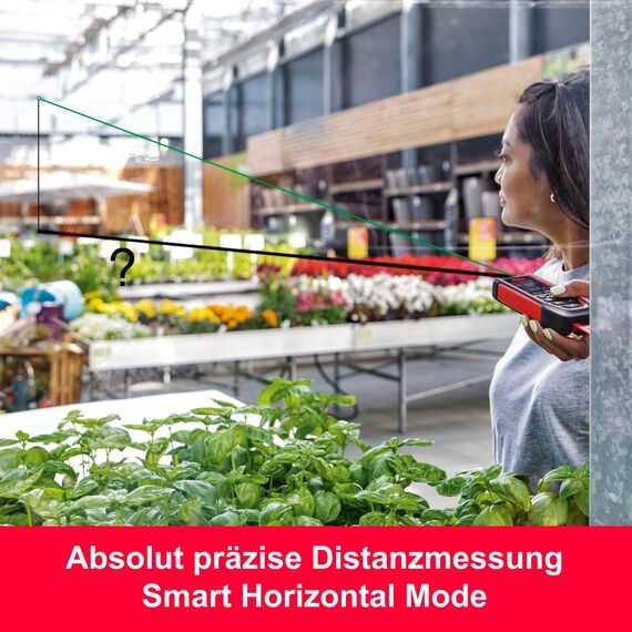 Leica DISTO D2G – grüner Laser Entfernungsmesser mit NFC und Bluetooth (App-Nutzung), ausklappbarem Endstück und Neigungssensor, für Messungen in sehr Heller Umgebung (mit 120 m Reichweite)