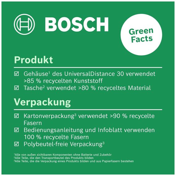 Bosch Laserentfernungsmesser UniversalDistance 30 (Distanz bis 30m präzise messen, Messfunktionen, Speicherfunktion, im Karton)