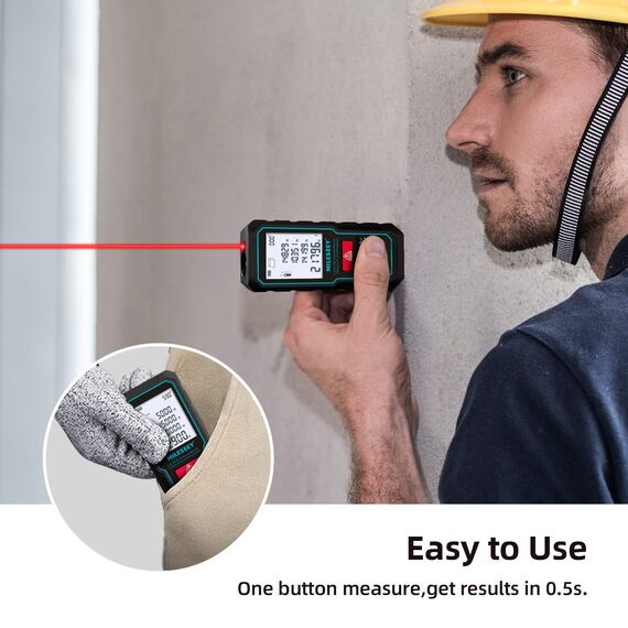 70M Laser Entfernungsmesser mit Telefon-App, MiLESEEY Lasermessgerät mit Elektronischer Neigungssensor, ±2mm Genauigkeit, Pythagoras, Fläche und Volumen, Hintergrundbeleuchtetes 2" LCD